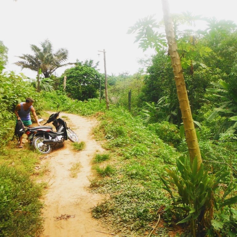 Driving a moto, Bolivian Rainforest