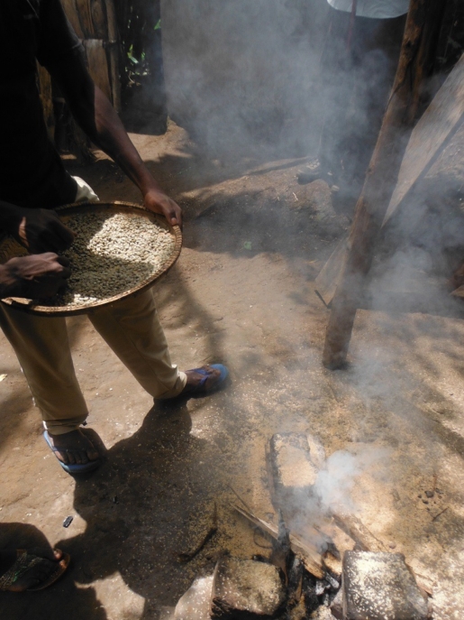 roasting coffee, Moshi Tanzania