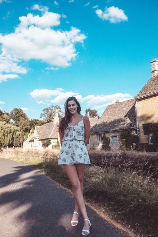 posing by honeycomb houses, cotswolds