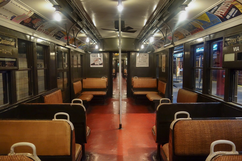 An old subway carriage at the Museum of Transport