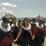 with massai women, tanzania