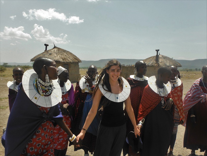 with massai women, tanzania