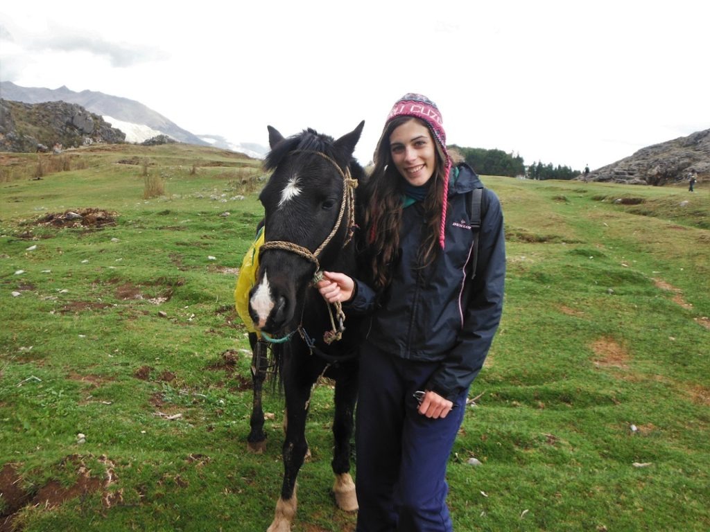 with small horse in peru