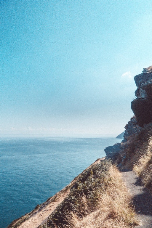 cliffs overlooking blue ocean