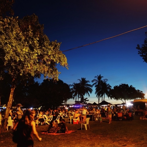 people sitting at Darwin night market, Australia