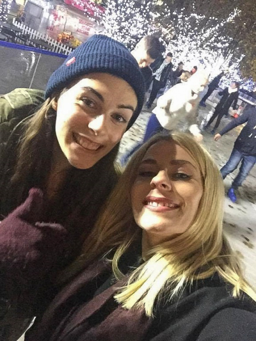 selfie with sis on ice rink