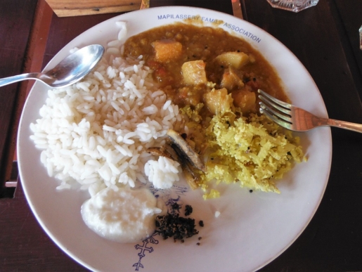 food in Alleppey backwaters, Kerala India