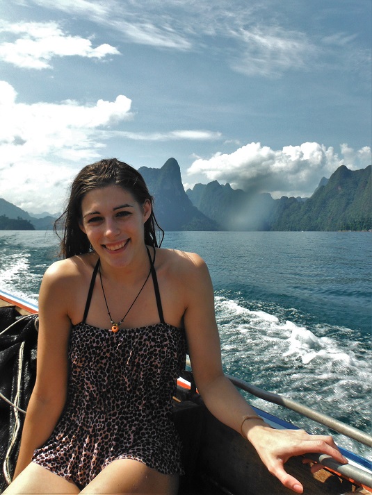 on the boat to Khao Sok National Park, Thailand