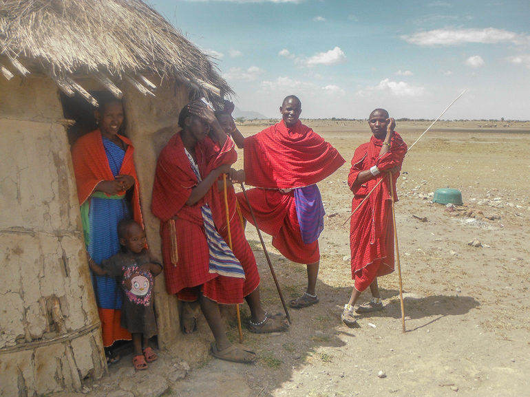 huts in Maasai village Tanzania