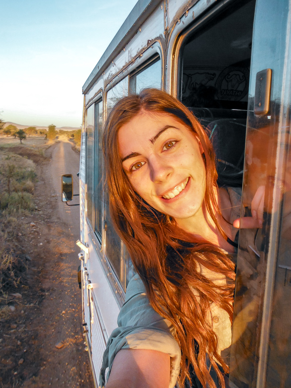 Selfie from African safari vehicle 
