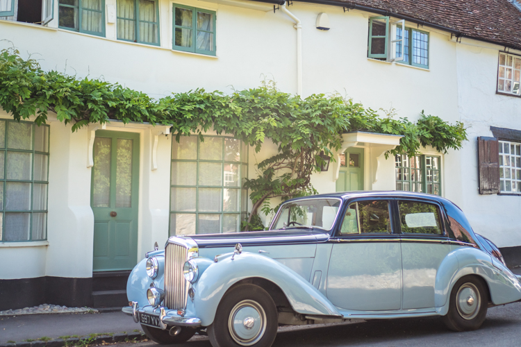 classic car in English village