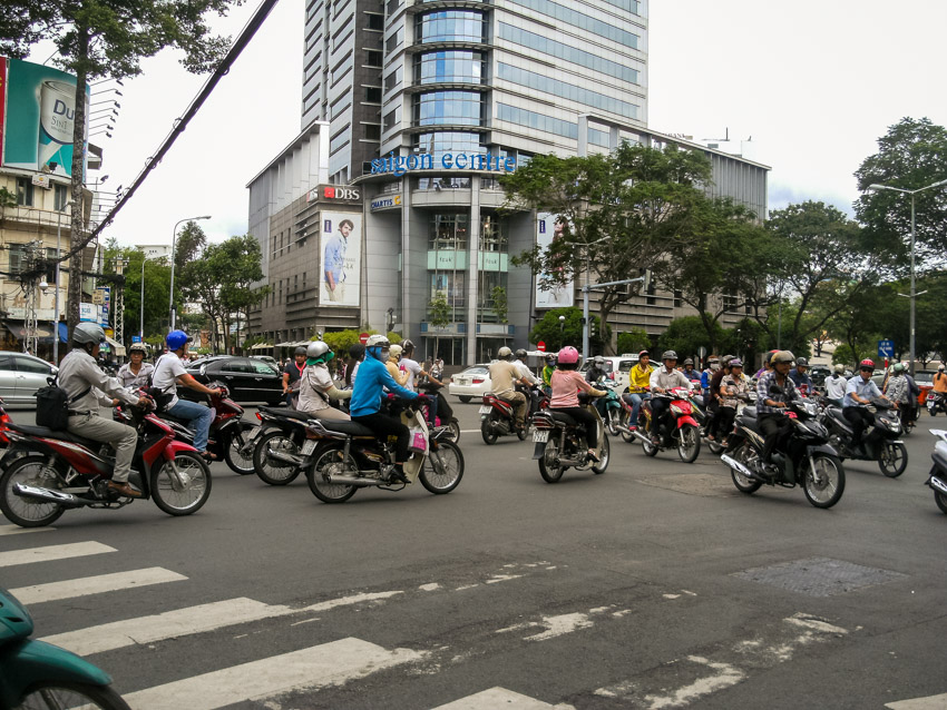many motorbikes at Ho Chi Minh city
