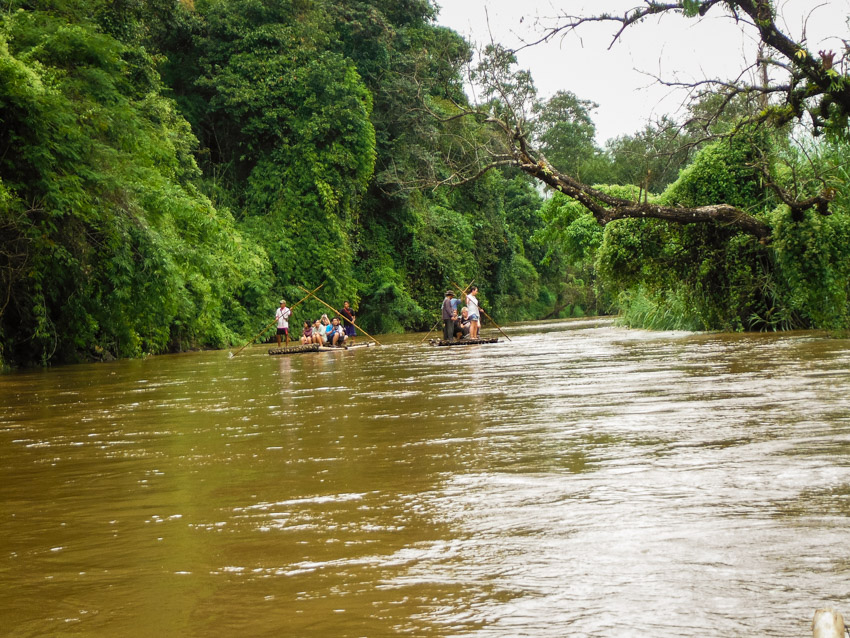 Bamboo rafting Thailand river