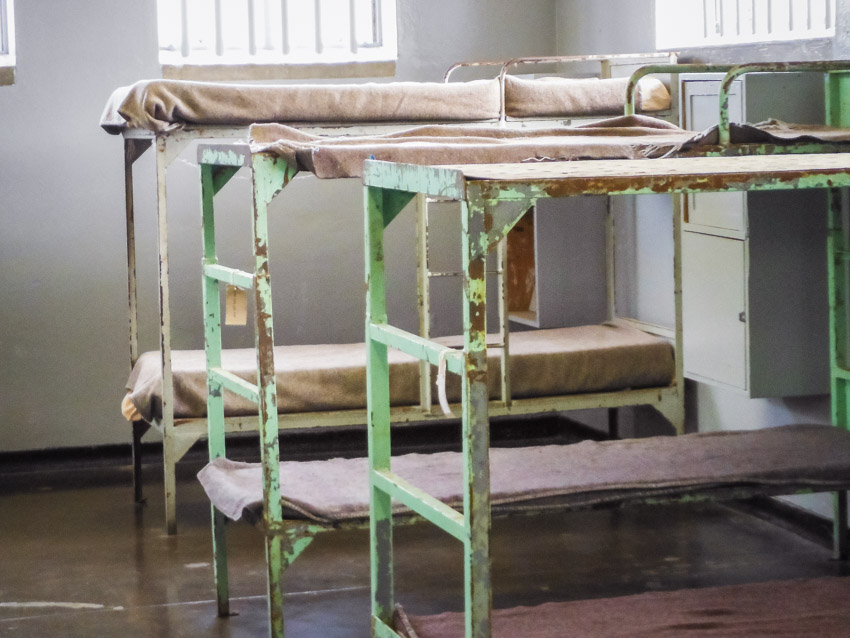 bunk beds at prison island