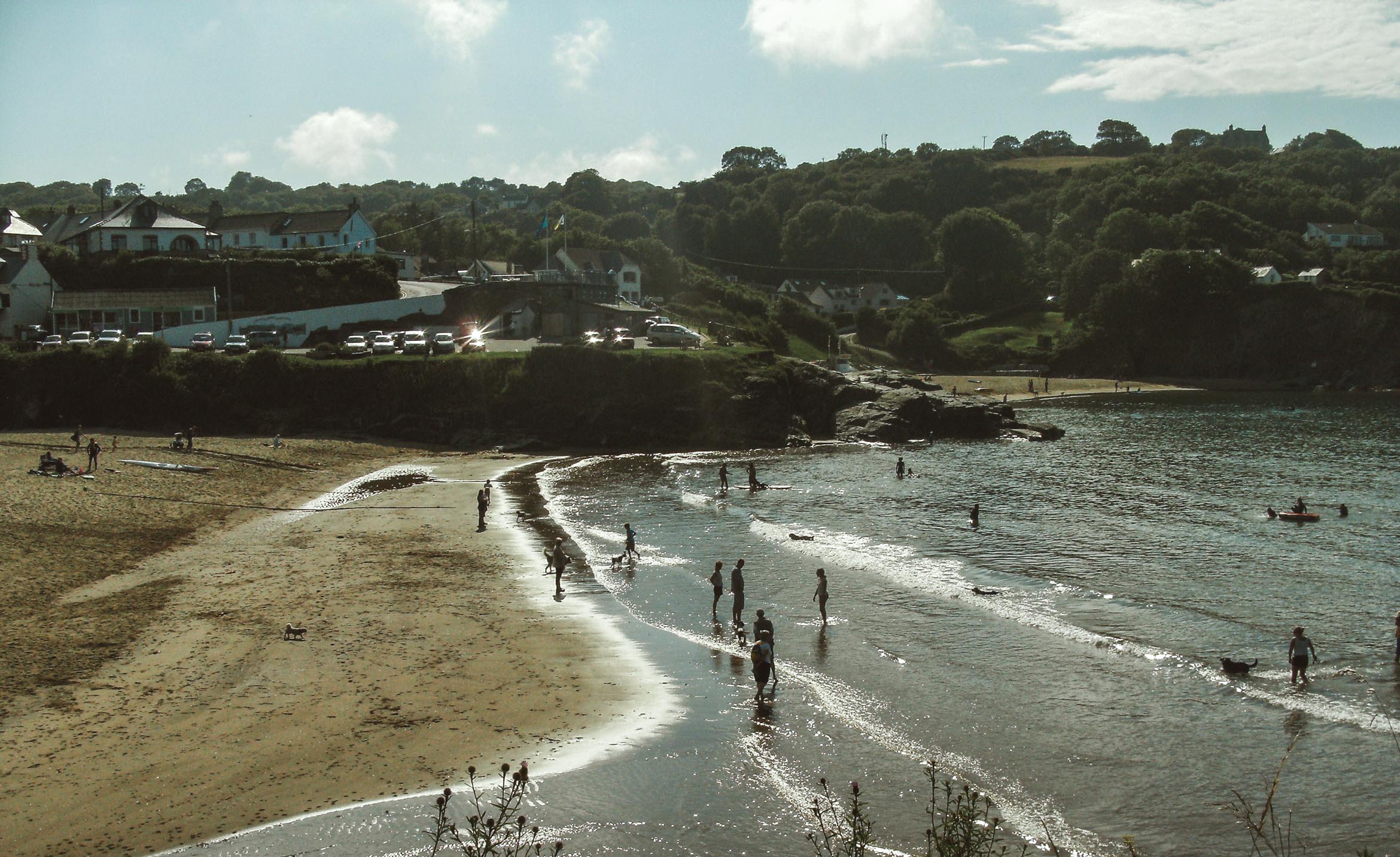 looking down on Aberporth Beach
