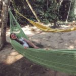 sitting in a hammock at my eco lodge