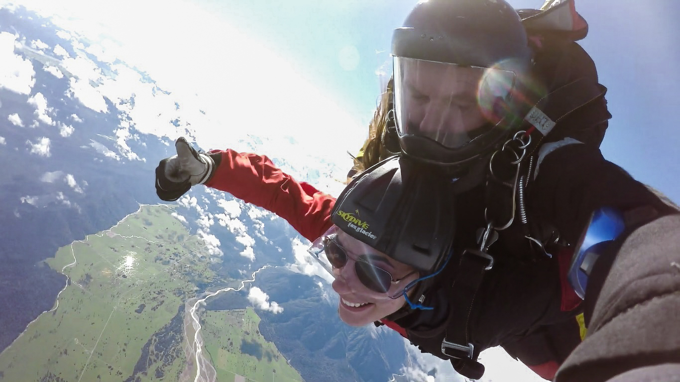Me skydiving over Fox Glacier