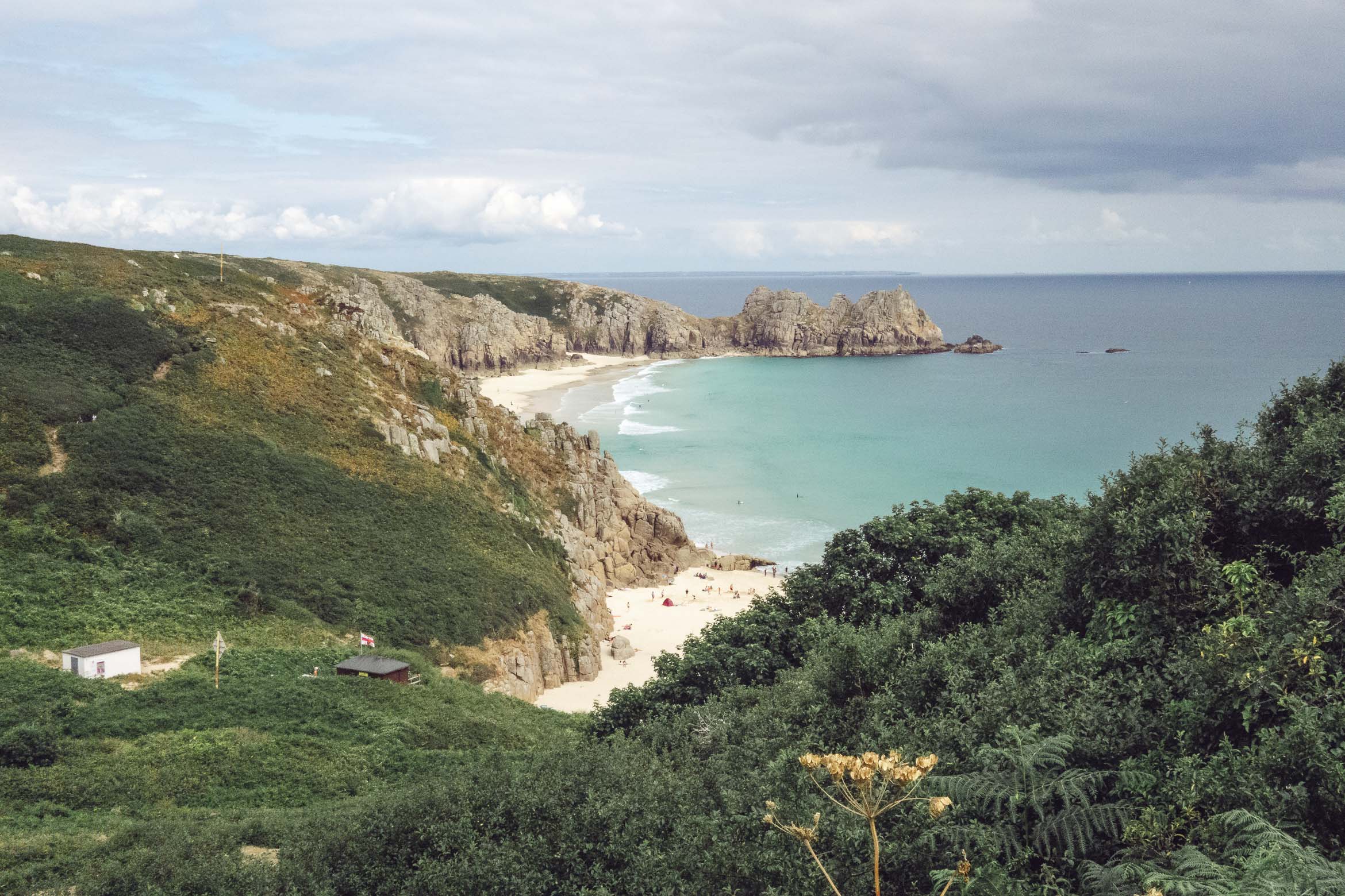 Porthcurno beach from above