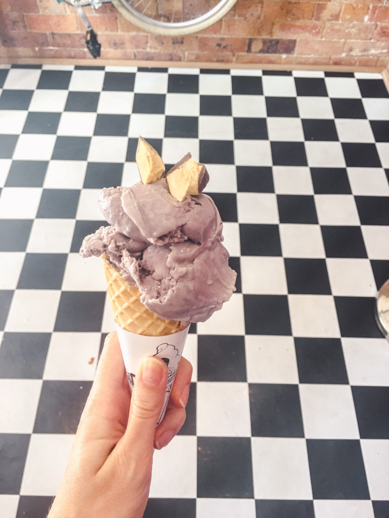 lavender ice cream cone