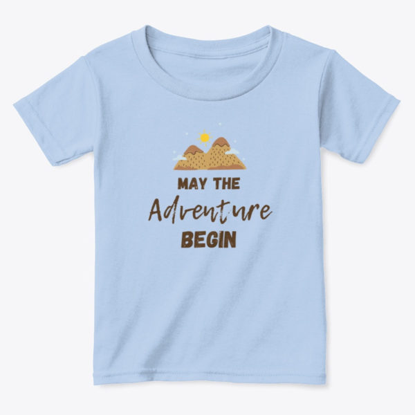 adventure begin toddler t shirt blue
