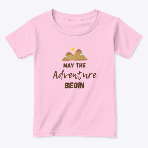 adventure begin toddler t shirt pink