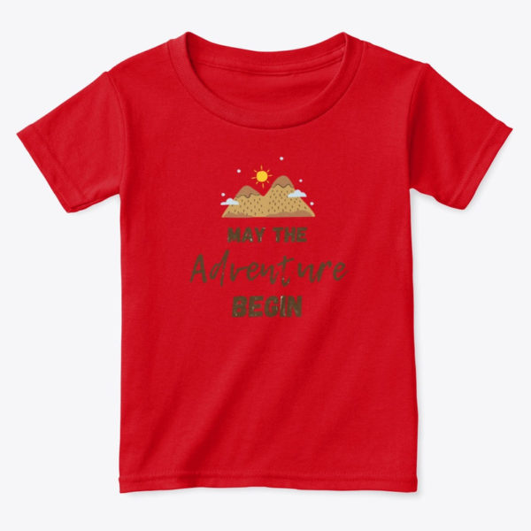 adventure begin toddler t shirt red