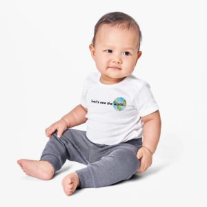 baby wearing globe onesie design-25