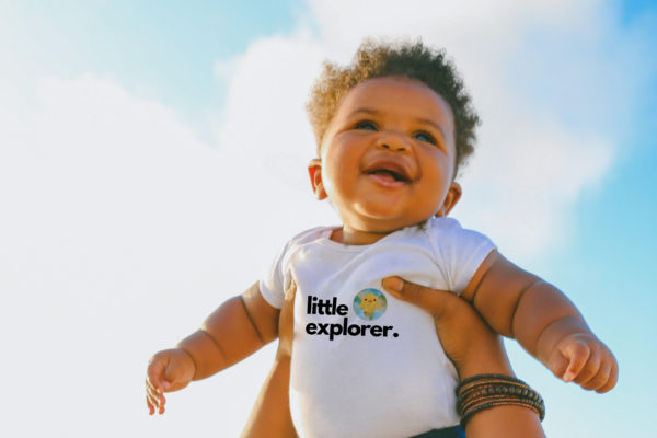 baby wearing little explorer top