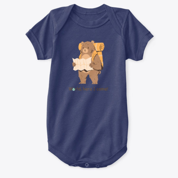 bear baby onesie navy