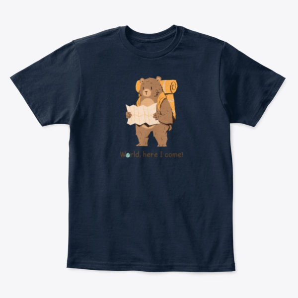 bear kids t shirt navy