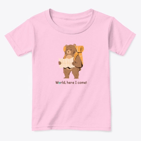 bear toddler t shirt pink