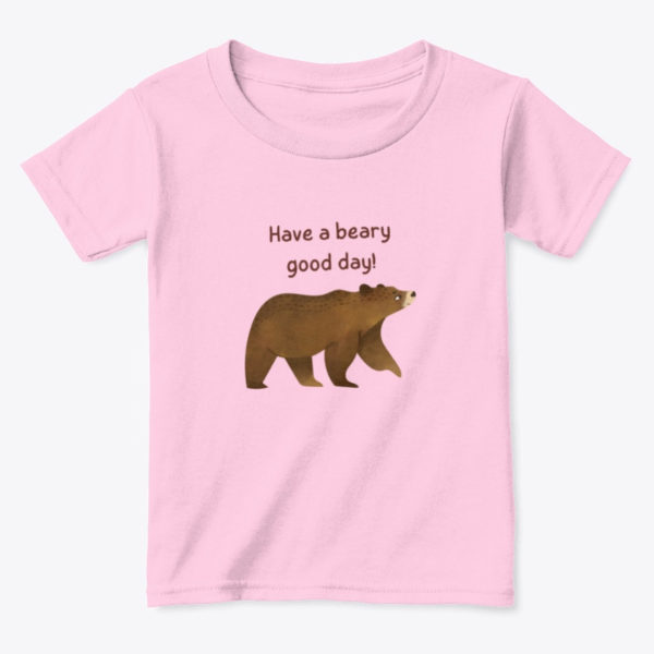beary good toddler t shirt pink