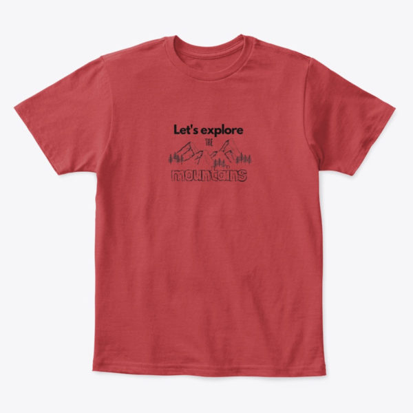 explore the mountains kids t-shirt red