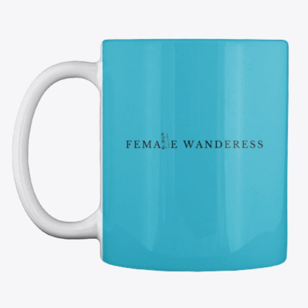 female wanderess mug blue