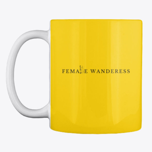 female wanderess mug yellow