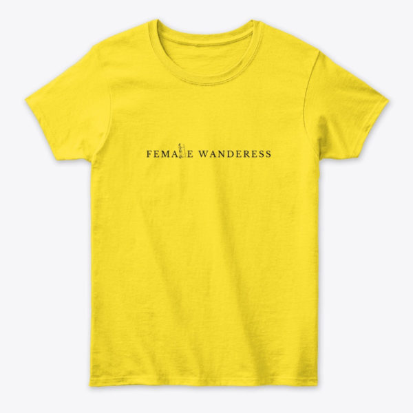 female wanderess tshirt yellow