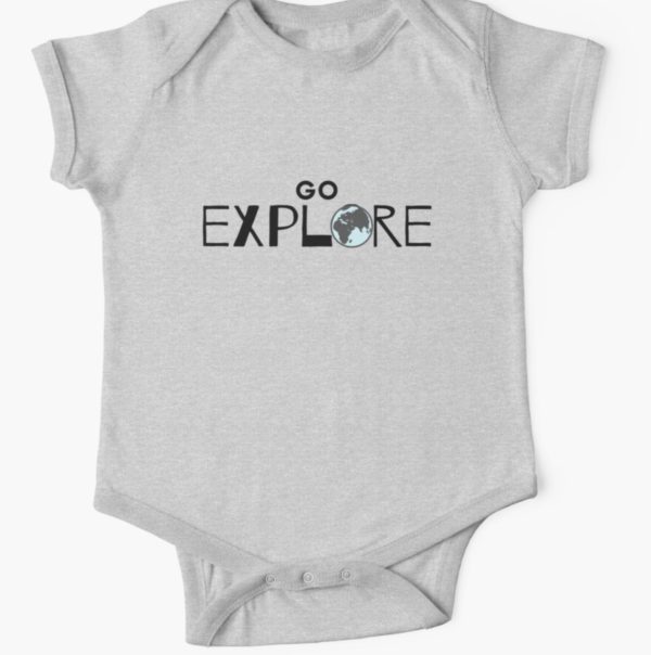 go explore baby bodysuit grey