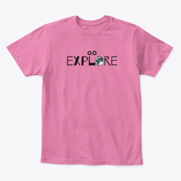 go explore kids t-shirt pink