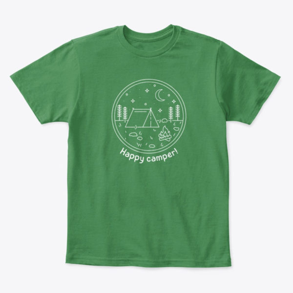 happy camper tshirt green