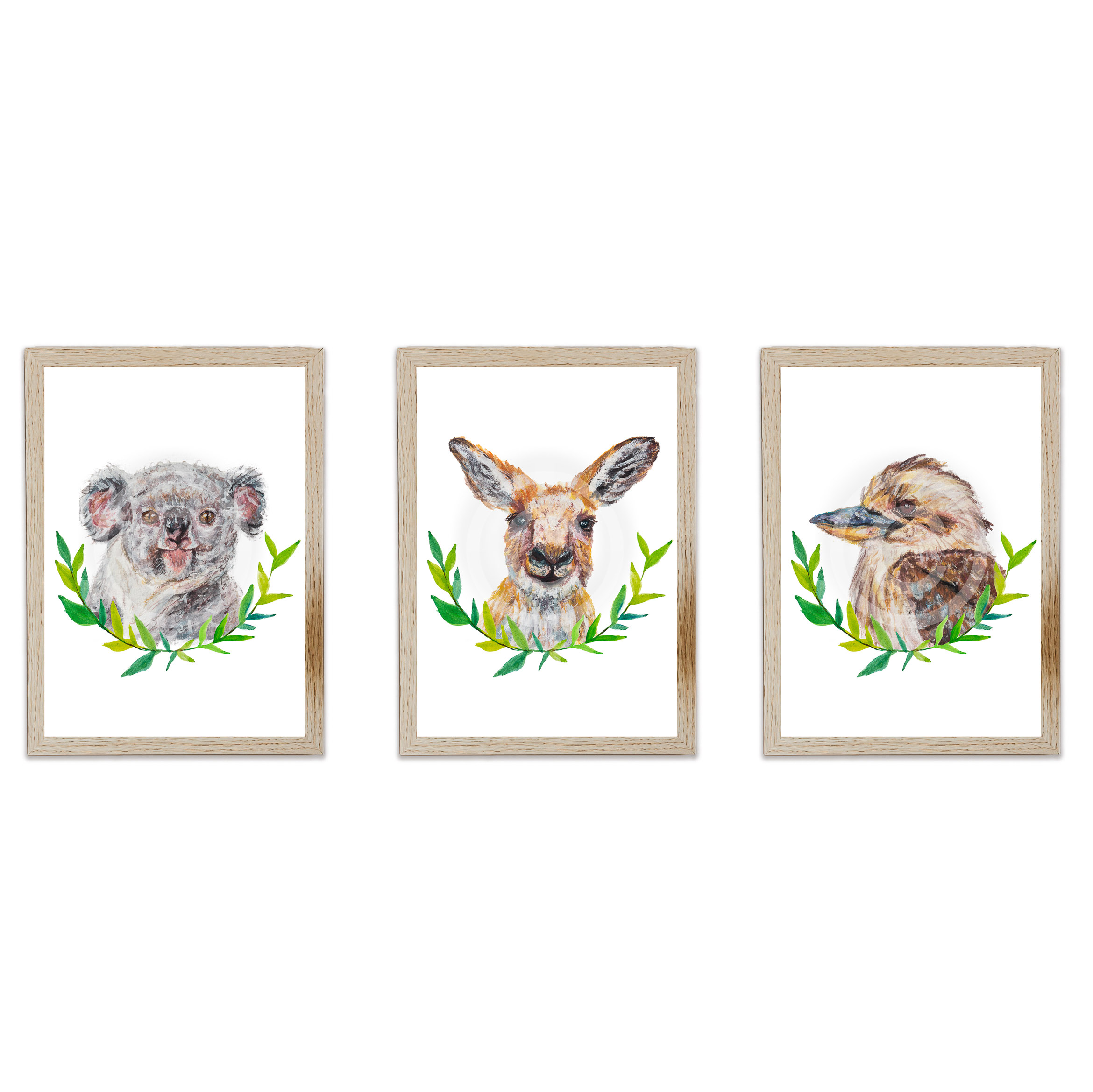 3 Set Australian Animals Watercolour Painting Printable Download
