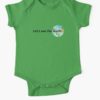 lets see the world baby onesie green