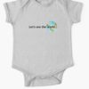 lets see the world baby onesie grey