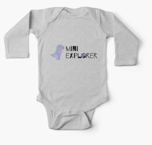 mini explorer baby long onesie