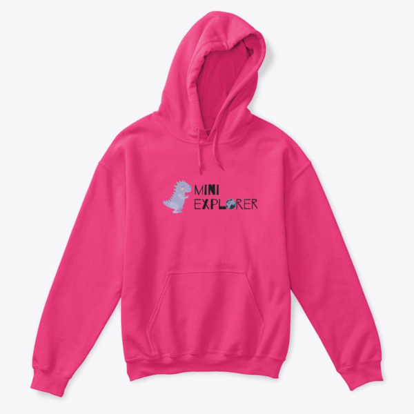 mini explorer kids hoodie pink