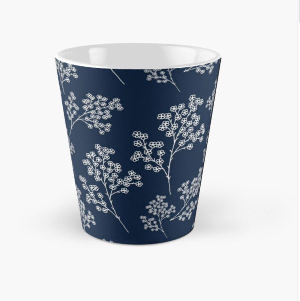 navy blue leaves mug 2