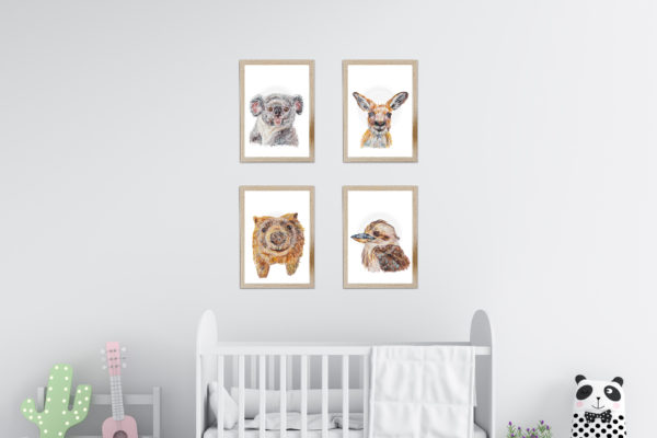 nursery 4 frame mockup aussie animals
