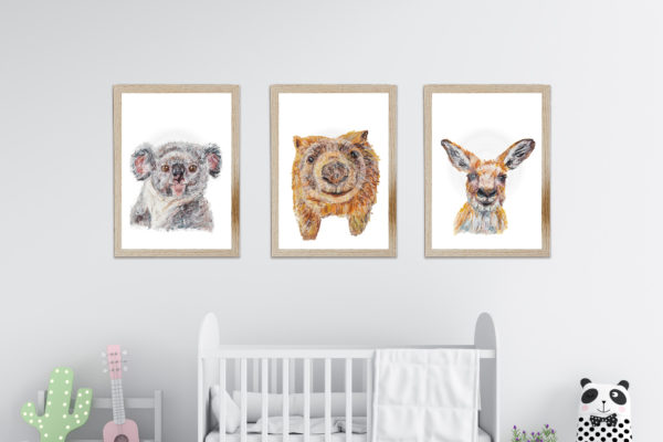 nursery mockup animal paintings