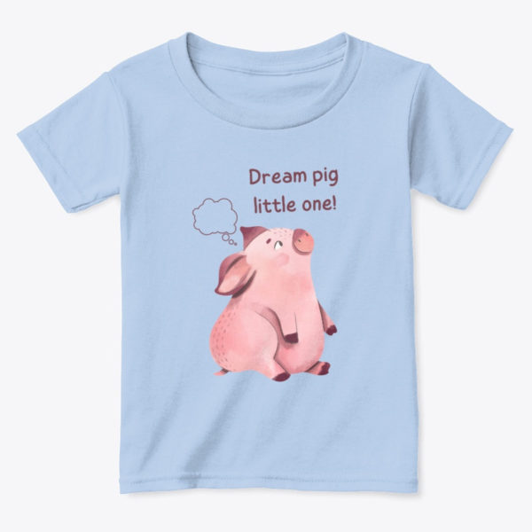 pig toddler t shirt blue