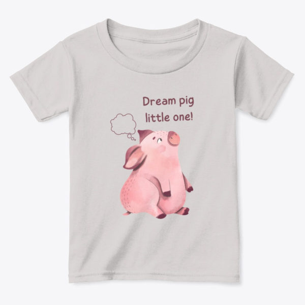 pig toddler t shirt grey