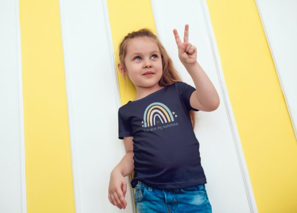 rainbow toddler t shirt navy